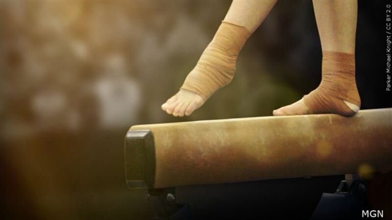 Balance beam in gymnastics
