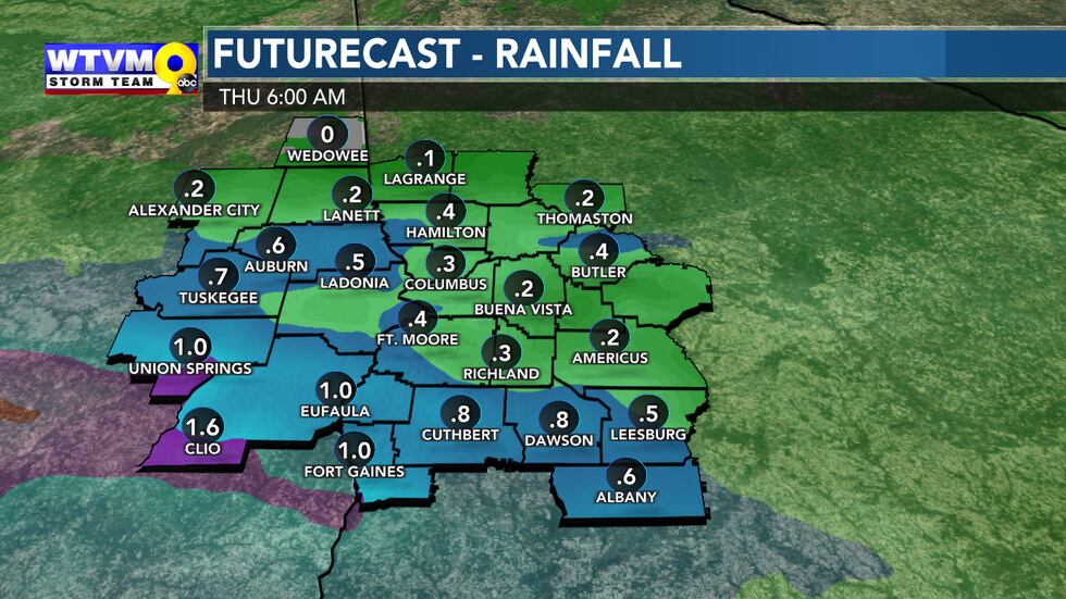 Mostly light rain today with the best chance of getting more than 1 inch in our southern...