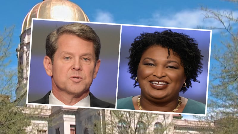 Georgia Gov. candidate Stacey Abrams and Georgia Gov. Kemp.