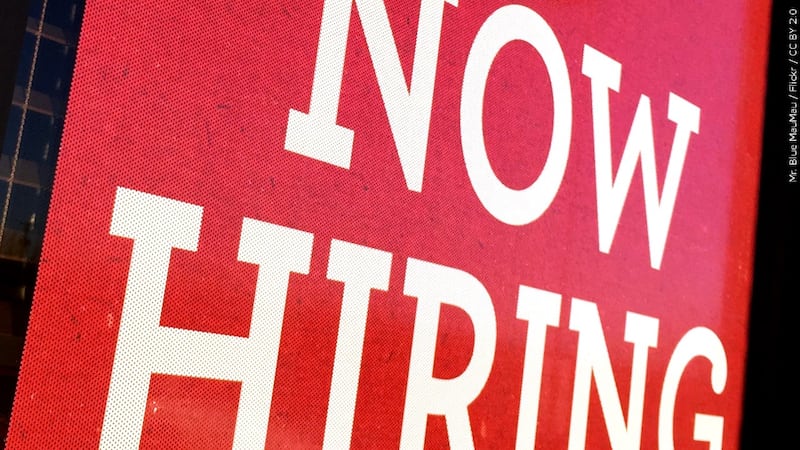 Now hiring graphic.