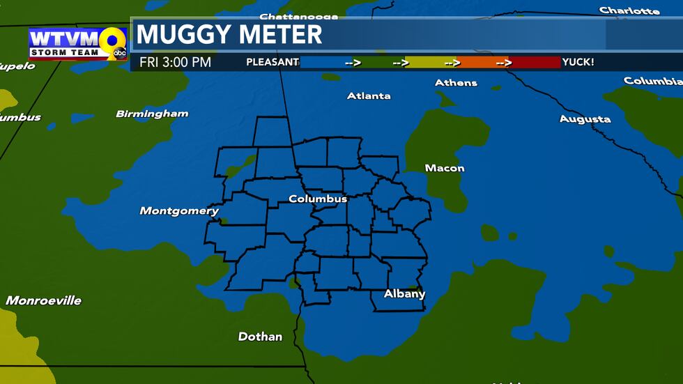 Another reinforcing shot of lower humidity moves in Friday and over the weekend.