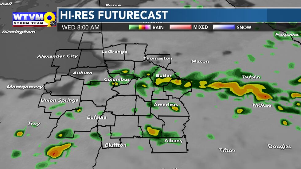 A chance of showers, even in the morning.
