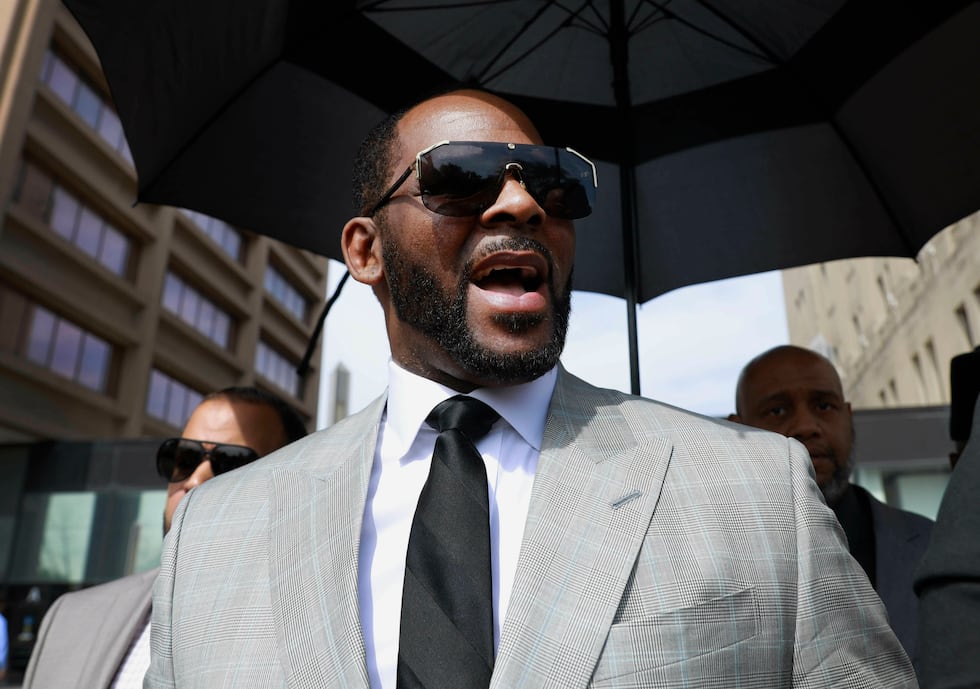 FILE - Musician R. Kelly leaves the Leighton Criminal Court building in Chicago on June 6,...