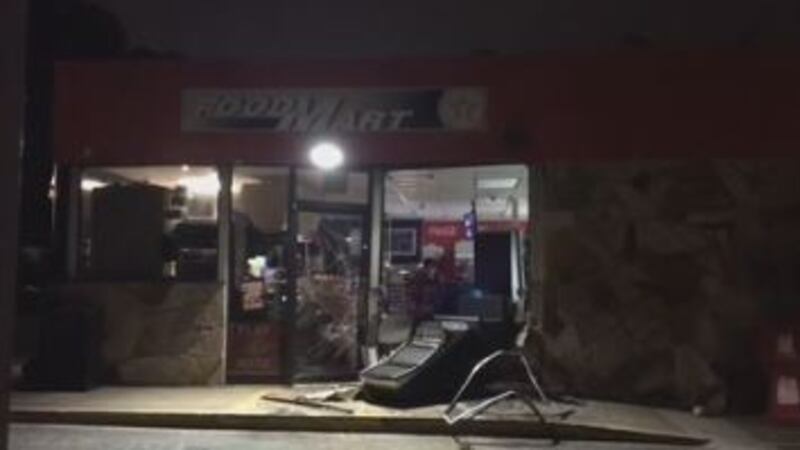 A truck drove into Zelmo’s Zip In on Weems Road at around 3 a.m.