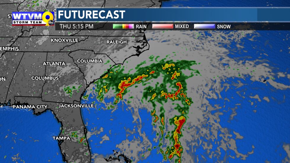 An area of low pressure is expected to get a little wound up to our east Thursday. It may...